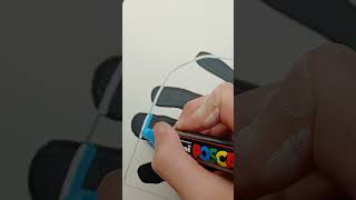 Drawing the Glow effect With posca markers shorts [upl. by Marlowe850]