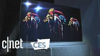 Panasonic shows new OLED TVs at CES 2018 [upl. by Kire80]