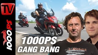 1000PS Test  Yamaha NMax vs Tricity  Zwei oder Dreirad [upl. by Ennovaj]