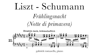 LisztSchumann Frühlingsnacht Spring night  solo piano w score Tomasello [upl. by Ahcsim]