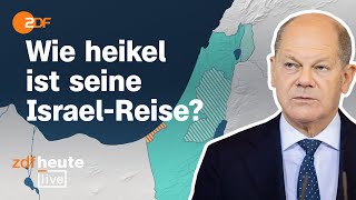 Krisendiplomatie in Nahost Scholz zu Solidaritätsbesuch in Israel  ZDFheute live [upl. by Hollerman144]