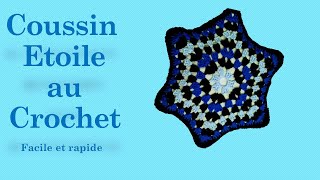 Coussin Etoile au Crochet Facile et rapide [upl. by Ermentrude]