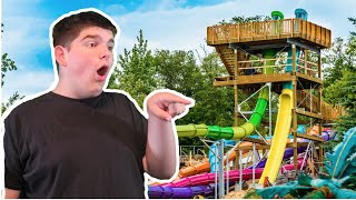 GOING DOWN EVERY SLIDE AT A WATERPARK IN ONE DAY [upl. by Nnylrac]