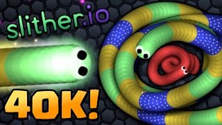 CRAZY 40K MASS HIGHSCORE RECORD GAMEPLAY  SLITHERIO Gameplay Agario With Snakes [upl. by Della]