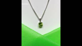 Green real round peridot sterling silver necklace [upl. by Ojeibbob175]