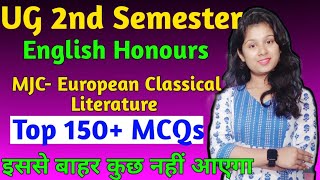 2nd Semester English Honours Objective  Top 150 MCQ  BA English Honours Second Semester Syllabus [upl. by Chandos]