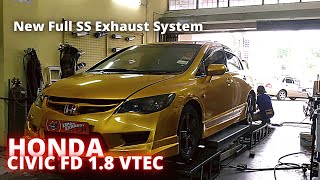 New Full SS Exhaust System  HONDA CIVIC FD 18 VTEC [upl. by Adoh315]