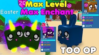 I Made Max Level amp Enchant Shiny Chocolate Bunny amp Easter Dualcorn OP  Bubble Gum Simulator [upl. by Yenahc]