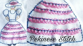 Pekinese Stitch Embroidery Work [upl. by Adnarym]