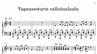 Vapaussoturin valloituslauluフィンランド白軍歌Piano楽譜 [upl. by Ahser]