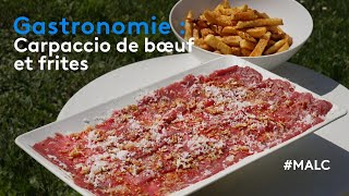 Gastronomie  carpaccio de bœuf et frites [upl. by Lauhsoj251]