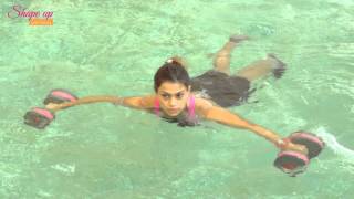 Aqua dumbbells workout tutorial  Learn aqua aerobics online [upl. by Ycnuahc]