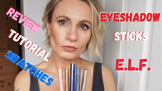 ELF Eyeshadow Sticks  Swatches Review and Tutorial [upl. by Eicnan262]