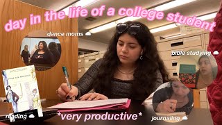 day in the life of a PRODUCTIVE college student 📚💞 reading bible studying homework [upl. by Naillimxam]