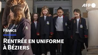 A Béziers quotluniforme à lécolequot cest maintenant  AFP [upl. by Assirual]