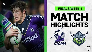 Melbourne Storm v Canberra Raiders  Match Highlights  Finals Week 1 2022  NRL [upl. by Horlacher]