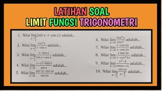 SOAL LIMIT FUNGSI TRIGONOMETRI KELAS 12 [upl. by Skantze114]