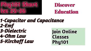 Phy101 Short lec 2526Discover Education [upl. by Anilecram]