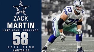 58 Zack Martin G Cowboys  Top 100 Players of 2017  NFL [upl. by Analart]