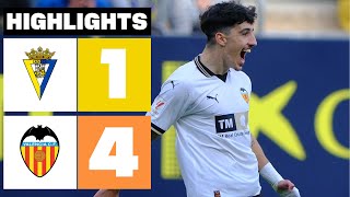 CÁDIZ CF 1  4 VALENCIA CF  RESUMEN [upl. by Herod]