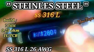 BIKIN COIL SS 316L 26AWG 0 25 OHM TCTCR  STEINLESS STEEL  SS  316L BY  UD [upl. by Franck304]