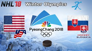 Winter Olympics 2018  USA vs Slovakia  Group B  NHL 18 [upl. by Eeresid]