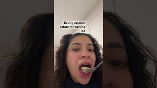 Scarfing down my breakfast eatingasmr foodie eatwithme mukbang nurselife eatingshow nursing [upl. by Hibbitts417]