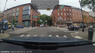 Driver Illegally Turns Without Yielding To Pedestrians On One Of The Most Dangerous Avenues In NY [upl. by Teresita]