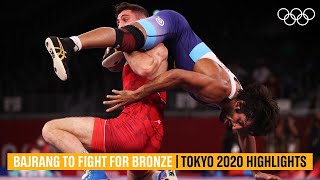 Bajrang loses semifinal to fight for bronze  Tokyo2020 Highlights [upl. by Maidy]