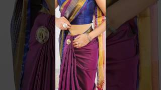 COTTON SILK SAREE VERY EASY DRAPING STEPSsareedraping sareestyling sareewearing [upl. by Cartwright509]