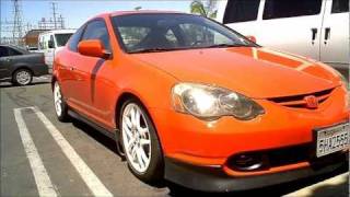 2004 Milano Red Acura RSX DC5 lowered on D2 coilovers on authentic 17quot Integra Type R Rims [upl. by Sadie]