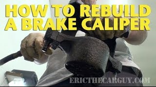 How To Rebuild a Front Brake Caliper EricTheCarGuy [upl. by Ettessil92]