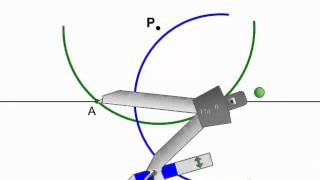 Geometry  Constructions 4  Perpendicular to Line Through Point Not on Line [upl. by Heyes504]