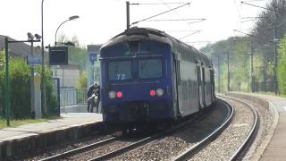 BB27300 et VB2N  Arrêt à la gare de Tacoignières Richebourg sur la ligne N du Transilien [upl. by Ylek]