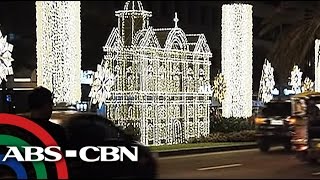 Bandila Ayala Avenue sparkles with Christmas lights [upl. by Doran971]