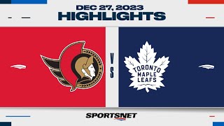 NHL Highlights  Senators vs Maple Leafs  December 27 2023 [upl. by Noyahs]