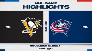 NHL Highlights  Penguins vs Blue Jackets  November 15 2024 [upl. by Fonville]