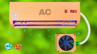 How to Make Smart Air Conditioner at Home with Cardboard  Upgrade Old AC into This [upl. by Asinet596]