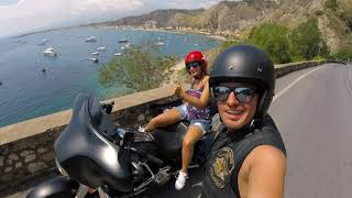 Sicilia in Harley Giardini Naxos Taormina Isola Bella Catania Gole Alcantara Mancini Gopro [upl. by Grange]