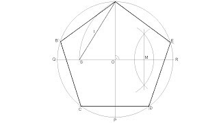 Pentágono regular inscrito en una circunferencia [upl. by Atinrahs]