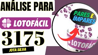 LOTOFÁCIL 3175  ANÁLISE DE PARES E ÍMPARES [upl. by Ednargel]