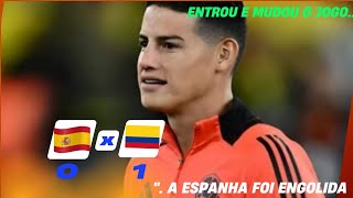 JAMES RODRIGUEZ entrou e a COLÔMBIA engoliu a ESPANHA EM AMISTOSO melhores momentos [upl. by Lekcar]