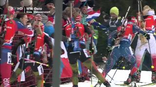 Damen Massenstart 125 km Biathlon WM Oslo 2016 [upl. by Maxi794]