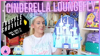 TruffleShuffle Exclusive Loungefly Mini Backpack Cinderella Castle Disney Princess FreeGift Unboxing [upl. by Arocal]