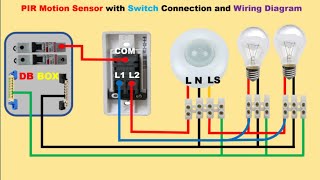 PIR Motion Sensor LED Light Connection  2 Way Switch Connection To PIR Motion Sensor [upl. by Sinnaoi108]