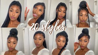 20 WAYS TO STYLE KNOTLESS BOX BRAIDS EASY Tosin Tee [upl. by Neelram]