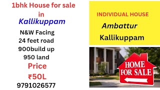 1bhk House for sale in Ambattur kallikuppam 950sqft ₹50L chennairealestate plots house [upl. by Tony]