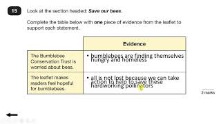 2019 KS2 SATs Reading paper walkthrough Fact Sheet About Bumblebees [upl. by Suzann]