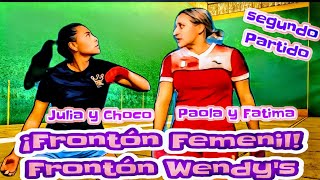 Gaby Morales y Julia Reyes vs Paola Reyes y Fatima Moreno Frontón Wendys segundo partido [upl. by Elnar]