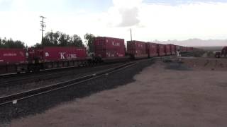 Union Pacific railroad container train at Nipton California [upl. by Acillegna503]